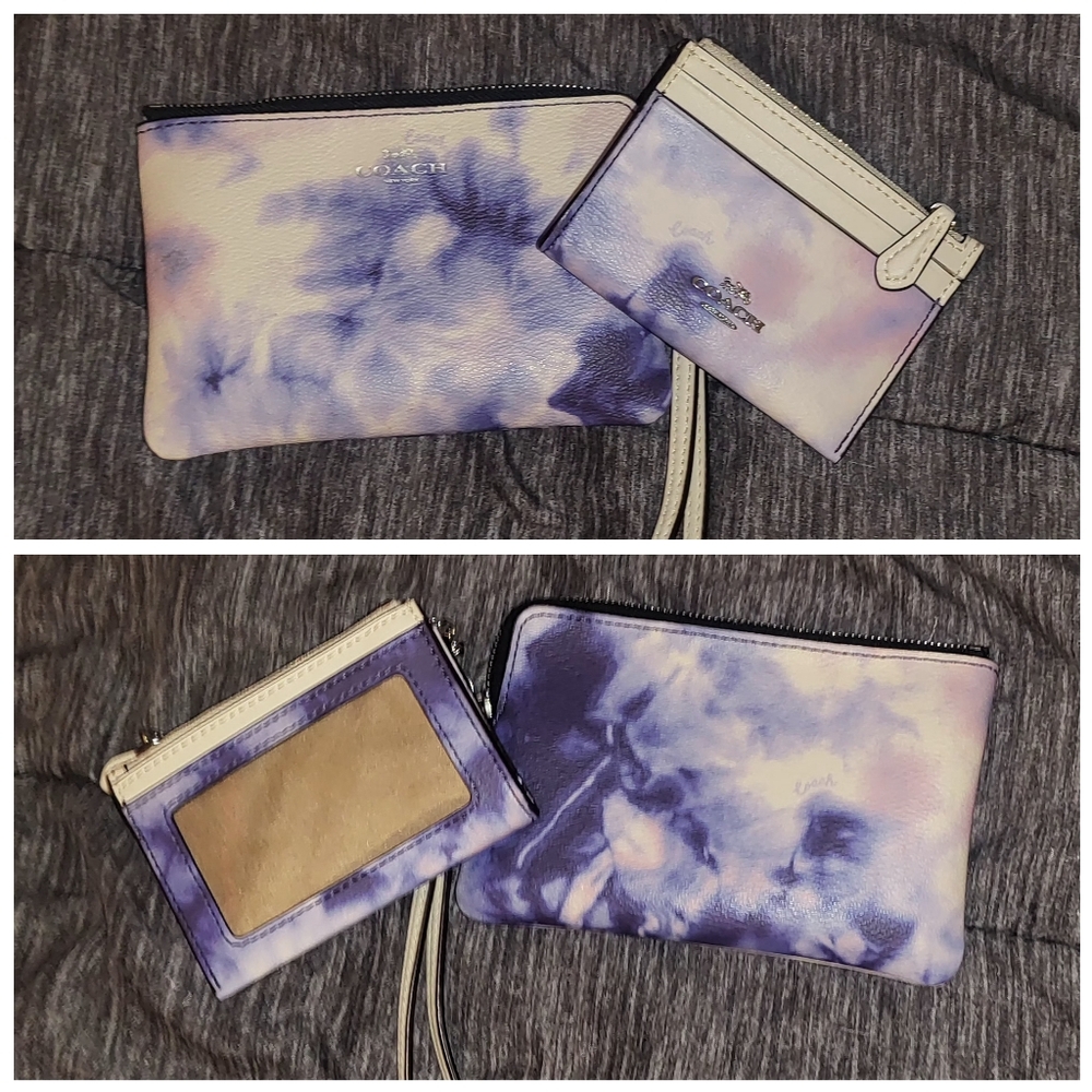 Coach Wristlet + ID Case in Limited Edition Tie Dye Print